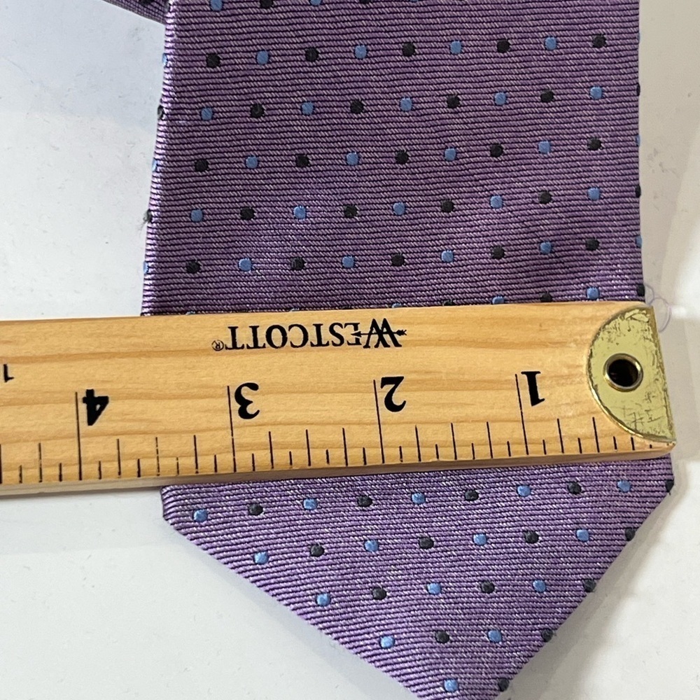 Robert Talbott Carmel Hand Sewn Made in USA 100% Silk Purple Polka Dot Tie - Picture 9 of 9
